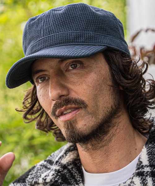 CAMBIO(カンビオ)の「mko13734-Waffle Knit Miner Cap ワークキャップ(NF-262-BO007)(キャップ・メンズ・ダークグレー/ネイビー/ブラック・M/L)」の3枚目の写真