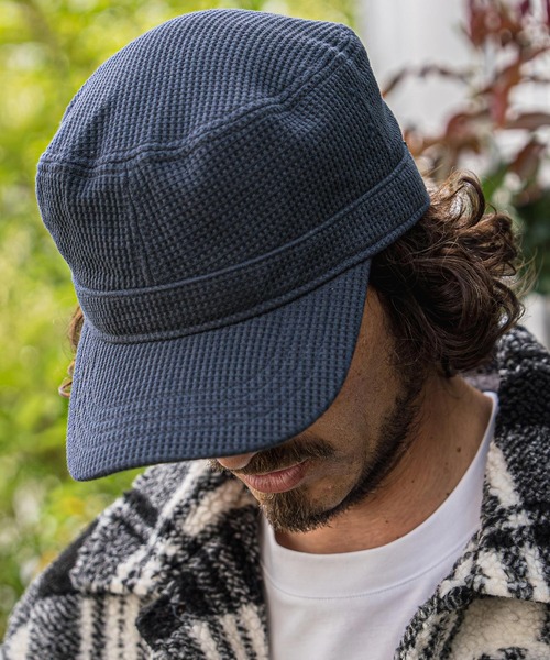 CAMBIO(カンビオ)の「mko13734-Waffle Knit Miner Cap ワークキャップ(NF-262-BO007)(キャップ・メンズ・ダークグレー/ネイビー/ブラック・M/L)」の6枚目の写真