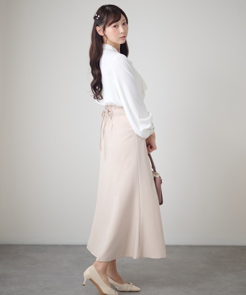 Lace Ladies(レースレディース)の「ボウタイ リボン 長袖 ボリュームスリーブ ブラウス(シャツ/ブラウス・レディース・ホワイト/ブラック/ブルーグレー/ベージュ/ネイビー・XL/M)」の16枚目の写真