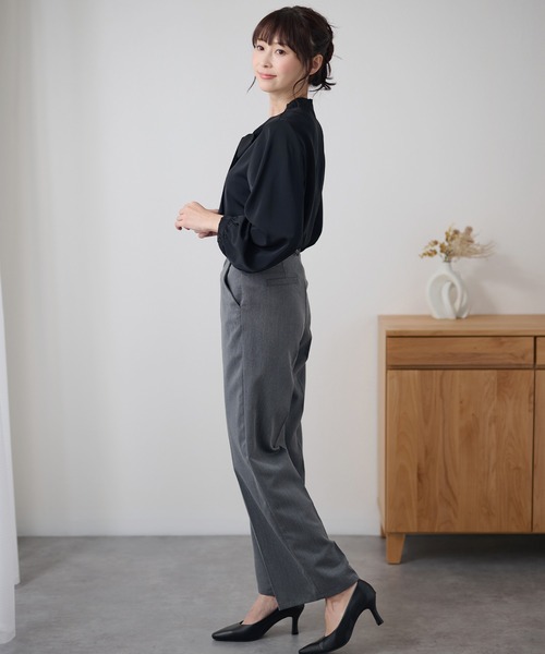 Lace Ladies(レースレディース)の「ボウタイ リボン 長袖 ボリュームスリーブ ブラウス(シャツ/ブラウス・レディース・ホワイト/ブラック/ブルーグレー/ベージュ/ネイビー・XL/M)」の12枚目の写真