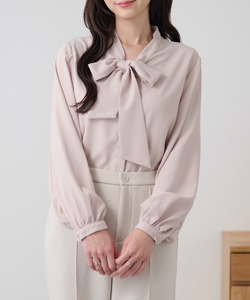 Lace Ladies(レースレディース)の「ボウタイ リボン 長袖 ボリュームスリーブ ブラウス(シャツ/ブラウス・レディース・ホワイト/ブラック/ブルーグレー/ベージュ/ネイビー・XL/M)」の22枚目の写真