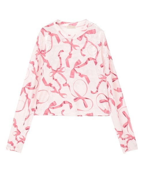 RIBBON VEROUR トップス（Tシャツ/カットソー）｜Candy Stripper