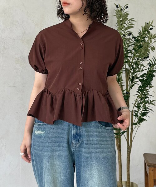 CPCM(シーピーシーエム)の「裾フリルバンドカラーシャツ(シャツ/ブラウス・レディース・ブラウン/ブルー系その他/イエロー/ホワイト・FREE)」の22枚目の写真