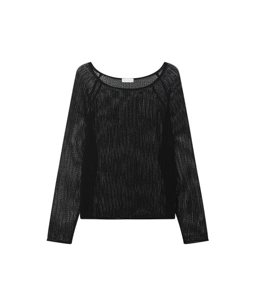 SECONDMONO（セカンドモノローグ）の「Openwork Boat Neck Knit [BLACK]_SEWKT010BLACK（ニット/セーター・レディース・その他・FREE）」の5枚目の写真