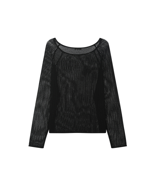SECONDMONO（セカンドモノローグ）の「Openwork Boat Neck Knit [BLACK]_SEWKT010BLACK（ニット/セーター・レディース・その他・FREE）」の6枚目の写真