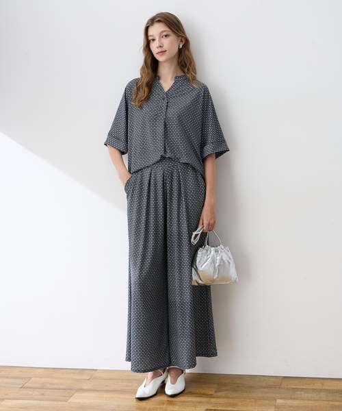 LE SOUK HOLIDAY(ルスークホリデー)の「リネンライクスラブスキッパープリントプルオーバー【接触冷感・UVカット】(Tシャツ/カットソー・レディース・ダークブラウン/オフホワイト・M/L)」の11枚目の写真