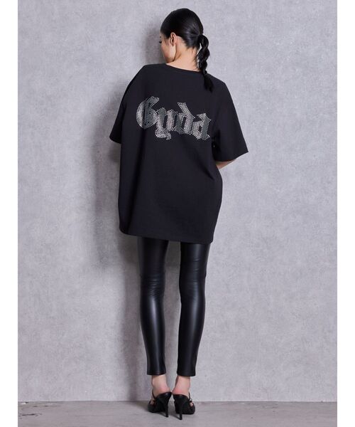 GYDA（ジェイダ）の「ハイウエストBACKクロスフェイクレザーパンツ（その他パンツ・レディース・ブラック・MEDIUM/SMALL/X-SMALL）」の2枚目の写真