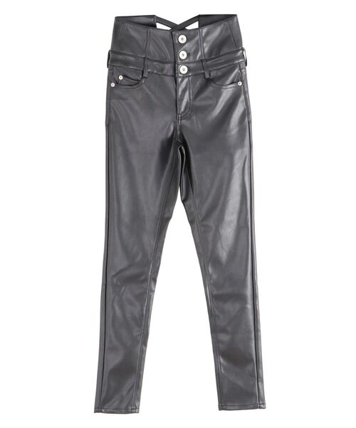 GYDA（ジェイダ）の「ハイウエストBACKクロスフェイクレザーパンツ（その他パンツ・レディース・ブラック・MEDIUM/SMALL/X-SMALL）」の18枚目の写真