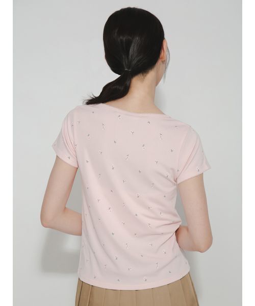 FURFUR(ファーファー)の「HORROR ACADEMYフラワープリントTシャツ(Tシャツ/カットソー・レディース・ブラック/ピンク/ホワイト/ライトブルー・F)」の7枚目の写真