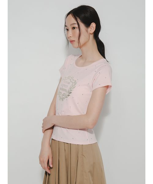 FURFUR(ファーファー)の「HORROR ACADEMYフラワープリントTシャツ(Tシャツ/カットソー・レディース・ブラック/ピンク/ホワイト/ライトブルー・F)」の8枚目の写真