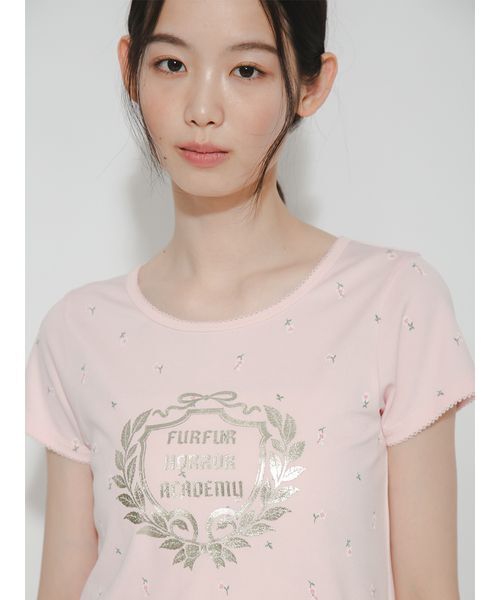 FURFUR(ファーファー)の「HORROR ACADEMYフラワープリントTシャツ(Tシャツ/カットソー・レディース・ブラック/ピンク/ホワイト/ライトブルー・F)」の9枚目の写真