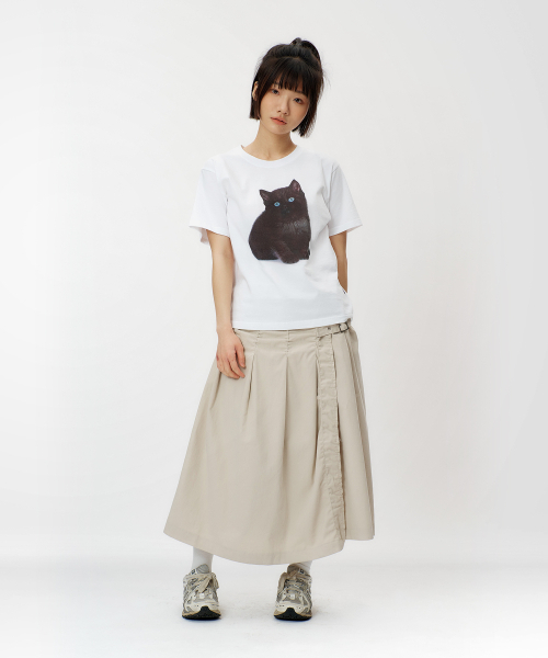 LAUGHER(ラファー)の「ネコTシャツ - ホワイト(ブラック)(Tシャツ/カットソー・レディース・その他・MEDIUM/SMALL/X-LARGE)」の5枚目の写真