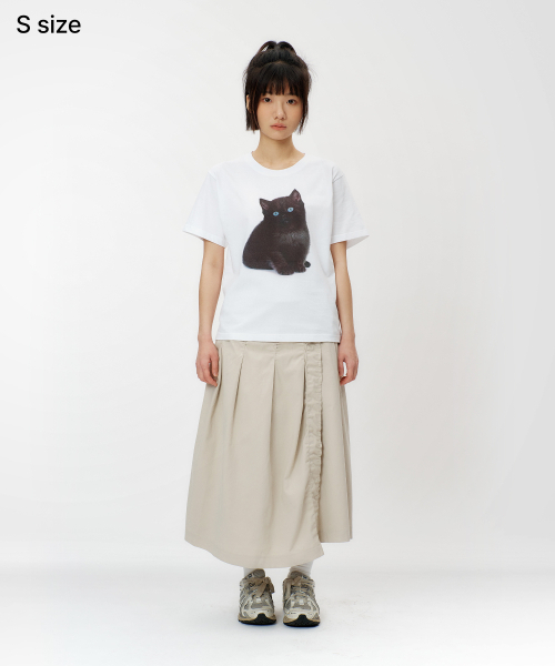 LAUGHER(ラファー)の「ネコTシャツ - ホワイト(ブラック)(Tシャツ/カットソー・レディース・その他・MEDIUM/SMALL/X-LARGE)」の7枚目の写真