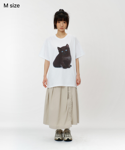 LAUGHER(ラファー)の「ネコTシャツ - ホワイト(ブラック)(Tシャツ/カットソー・レディース・その他・MEDIUM/SMALL/X-LARGE)」の10枚目の写真