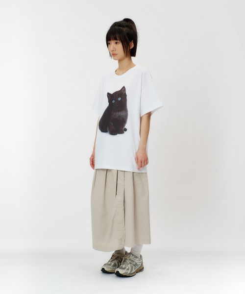 LAUGHER(ラファー)の「ネコTシャツ - ホワイト(ブラック)(Tシャツ/カットソー・レディース・その他・MEDIUM/SMALL/X-LARGE)」の11枚目の写真