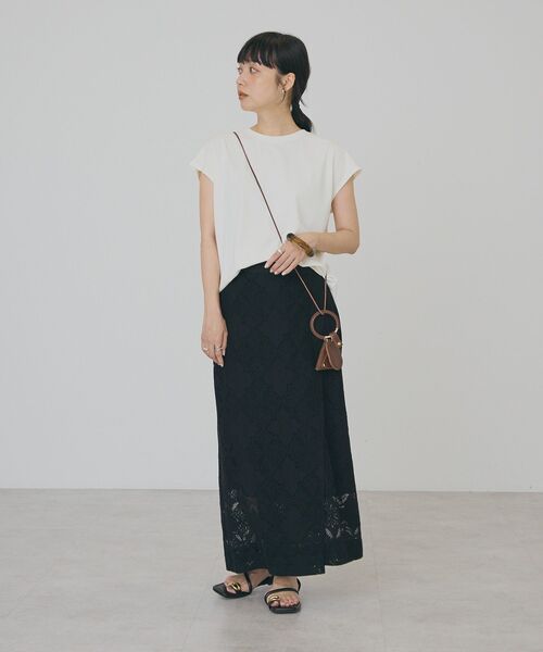 AMERICAN HOLIC（アメリカンホリック）の「【接触冷感・近赤外線カット・UVカット】フレンチスリーブプルオーバー（Tシャツ/カットソー・レディース・ブラウン/オレンジ/アイボリー/ダークネイビー・M/L）」の10枚目の写真