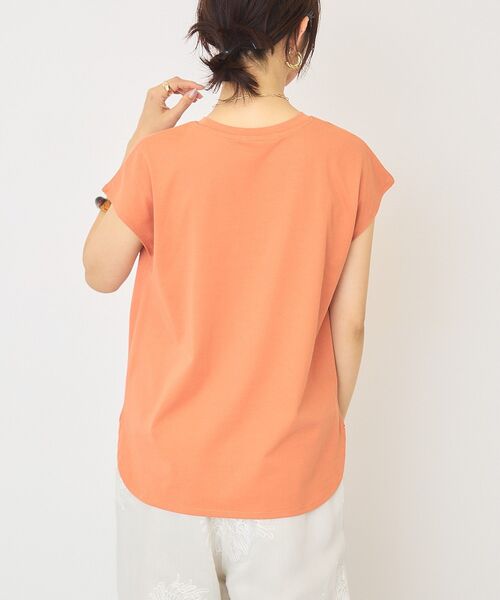 AMERICAN HOLIC（アメリカンホリック）の「【接触冷感・近赤外線カット・UVカット】フレンチスリーブプルオーバー（Tシャツ/カットソー・レディース・ブラウン/オレンジ/アイボリー/ダークネイビー・M/L）」の15枚目の写真