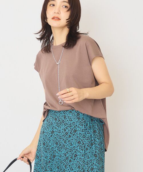 AMERICAN HOLIC（アメリカンホリック）の「【接触冷感・近赤外線カット・UVカット】フレンチスリーブプルオーバー（Tシャツ/カットソー・レディース・ブラウン/オレンジ/アイボリー/ダークネイビー・M/L）」の19枚目の写真