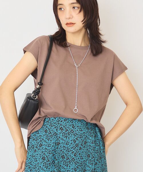 AMERICAN HOLIC（アメリカンホリック）の「【接触冷感・近赤外線カット・UVカット】フレンチスリーブプルオーバー（Tシャツ/カットソー・レディース・ブラウン/オレンジ/アイボリー/ダークネイビー・M/L）」の20枚目の写真