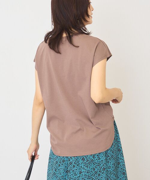 AMERICAN HOLIC（アメリカンホリック）の「【接触冷感・近赤外線カット・UVカット】フレンチスリーブプルオーバー（Tシャツ/カットソー・レディース・ブラウン/オレンジ/アイボリー/ダークネイビー・M/L）」の22枚目の写真