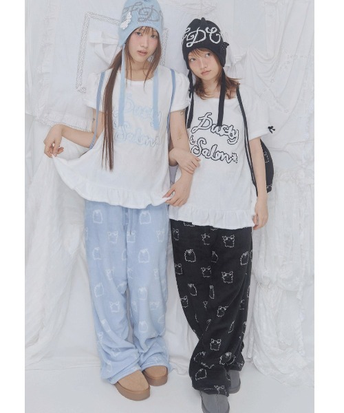 FANCY CLUB(ファンシークラブ)の「A'GEM/9 × .kom 『FANCY CLUB/ファンシークラブ』Zzz DUSTY SALON PAJAMA PANTS/サロンパジャマパンツ(その他パンツ・レディース・ブルー/ブラック・FREE)」の4枚目の写真