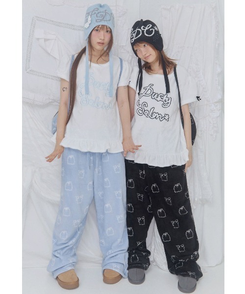 FANCY CLUB(ファンシークラブ)の「A'GEM/9 × .kom 『FANCY CLUB/ファンシークラブ』Zzz DUSTY SALON PAJAMA PANTS/サロンパジャマパンツ(その他パンツ・レディース・ブルー/ブラック・FREE)」の3枚目の写真