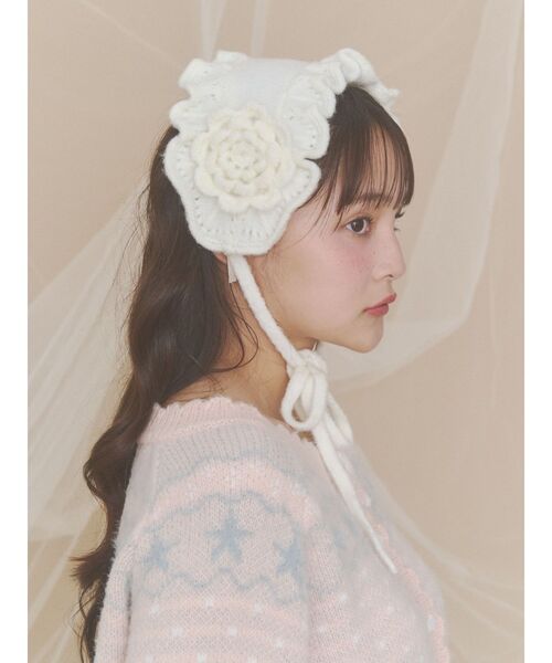 merry jenny(メリージェニー)の「お花咲いたヘッドドレス(その他ヘアアクセサリー・レディース・ブラック/オフホワイト/グレー・FREE)」の6枚目の写真