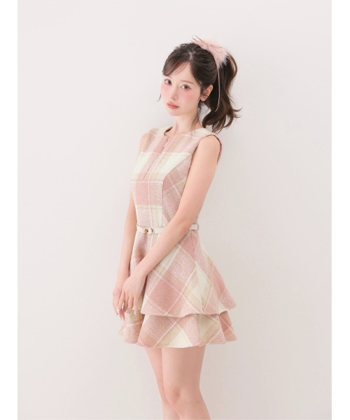 M me eme(エムミーエメ)の「Autumn check flare mini onepiece(eme10629)(ワンピース・レディース・ピンク/レッド・FREE)」の14枚目の写真