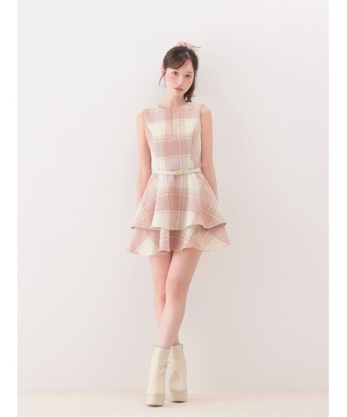 M me eme(エムミーエメ)の「Autumn check flare mini onepiece(eme10629)(ワンピース・レディース・ピンク/レッド・FREE)」の15枚目の写真