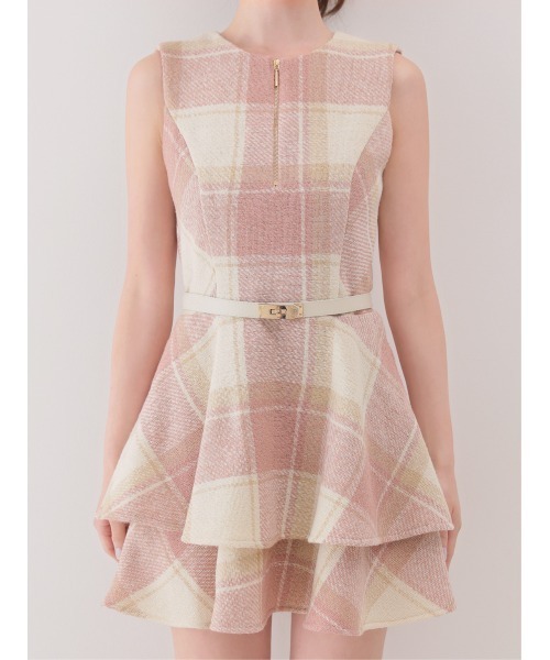 M me eme(エムミーエメ)の「Autumn check flare mini onepiece(eme10629)(ワンピース・レディース・ピンク/レッド・FREE)」の17枚目の写真