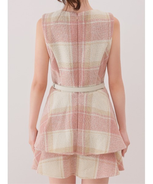 M me eme(エムミーエメ)の「Autumn check flare mini onepiece(eme10629)(ワンピース・レディース・ピンク/レッド・FREE)」の18枚目の写真