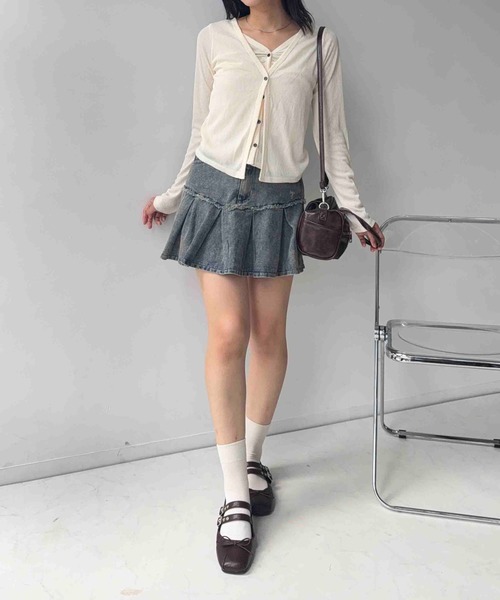 AS KNOW AS plus(アズノゥアズプラス)の「☆ボックスプリーツデニムミニスカート(デニムスカート・レディース・ブラック系/ブルー系/イエロー系・FREE)」の20枚目の写真
