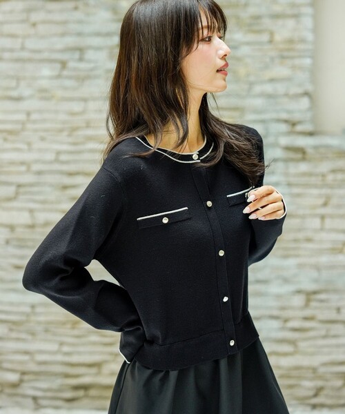 ANY SIS(エニィスィス)の「ドッキングニット ワンピース(ワンピース・レディース・ブラック系/ネイビー系・X-LARGE)」の6枚目の写真