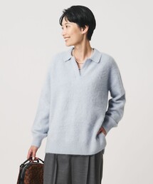 フォックスカシミヤ スキッパー プルオーバー ニット