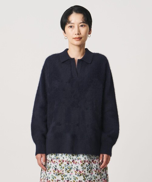 UNITED ARROWS(ユナイテッドアローズ)の「フォックスカシミヤ スキッパー プルオーバー ニット(ニット/セーター・レディース・ダークブラウン/ライトブルー/ネイビー・FREE)」の20枚目の写真