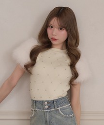 袖ファービジューニット