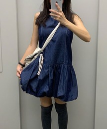 デニムノースリーブワンピース