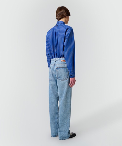 MSGM(エムエスジーエム)の「ライトウォッシュ タイベルト ワイドレッグデニムパンツ(デニムパンツ・メンズ・ライトブルー・46)」の3枚目の写真