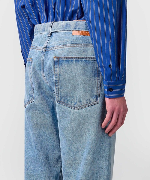 MSGM(エムエスジーエム)の「ライトウォッシュ タイベルト ワイドレッグデニムパンツ(デニムパンツ・メンズ・ライトブルー・46)」の5枚目の写真