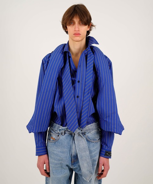 MSGM(エムエスジーエム)の「ライトウォッシュ タイベルト ワイドレッグデニムパンツ(デニムパンツ・メンズ・ライトブルー・46)」の6枚目の写真