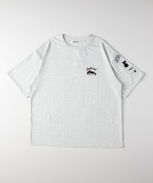 《体型カバー》ネコ袖刺繍Tシャツ