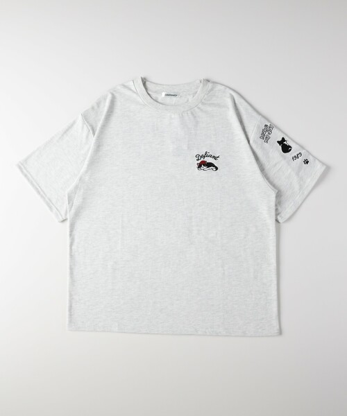HONEYSUCKLE ROSE（ハニーサックルローズ）の「《体型カバー》ネコ袖刺繍Tシャツ（Tシャツ/カットソー・レディース・オフホワイト/ネイビー・04/05）」の3枚目の写真