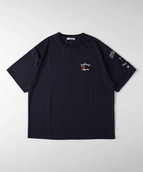 HONEYSUCKLE ROSE（ハニーサックルローズ）の「《体型カバー》ネコ袖刺繍Tシャツ（Tシャツ/カットソー・レディース・オフホワイト/ネイビー・04/05）」の4枚目の写真