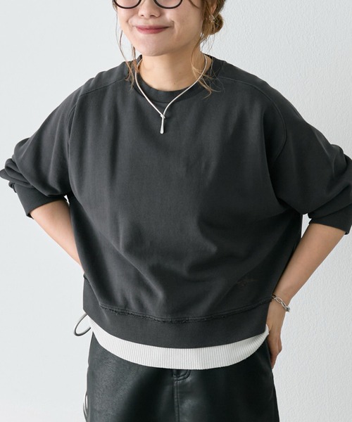 PUAL CE CIN(ピュアルセシン)の「裏毛ショート スウェット プルオーバー(スウェット・レディース・レッド系/ブラウン/スミクロ/ベージュ/オートミール・FREE)」の1枚目の写真