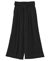 ベルト付きタックワイドパンツ