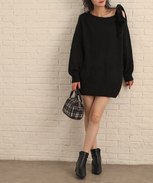 ESPERANZA(エスペランサ)の「ビジュー付きツイード切り替えショートブーツ(ブーツ・レディース・ブラック/アイボリー・M/S/L/LL)」の12枚目の写真