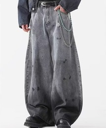 ウォッシュ バルーンデニムパンツ