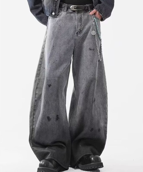 lilful(リルフル)の「ウォッシュ バルーンデニムパンツ(デニムパンツ・レディース・ブラック・M/L)」の3枚目の写真