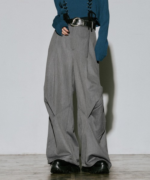 PAGEBOY（ページボーイ）の「バイアスタックパンツ2（その他パンツ・レディース・チェック/ブラック/チャコールグレー・FREE）」の2枚目の写真