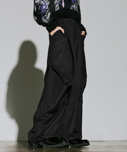 PAGEBOY（ページボーイ）の「バイアスタックパンツ2（その他パンツ・レディース・チェック/ブラック/チャコールグレー・FREE）」の4枚目の写真